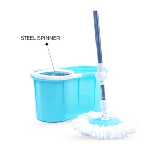 Zidello Spin Mop Steel Bucket, 360-Degree with Microfiber Mop Head